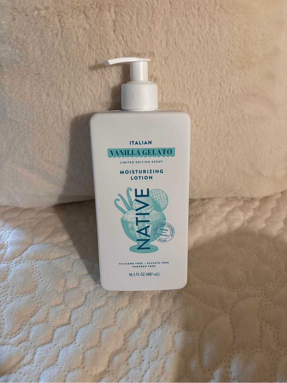 Limited edition Native Italian Vanilla Gelato Moisturizing Lotion